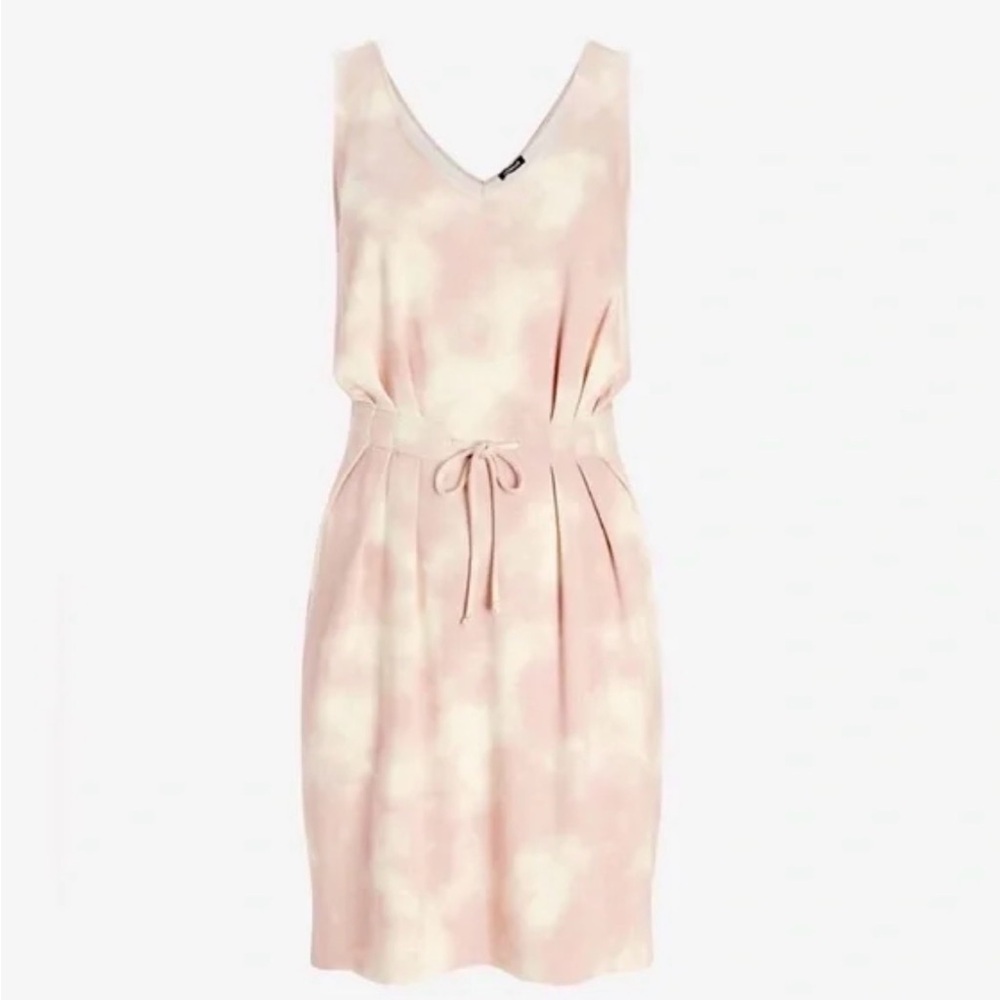 Express Blush Tie-Dye Dress Drawstring Dress